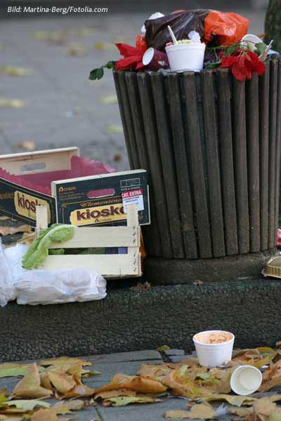 Vermüllung des öffentlichen Raums: Studie über Entsorgungskosten erschienen